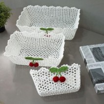 체리 레이스 직사각 바스켓 (3size), 쿠팡 중