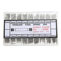 360PCS 8mm-25mm 시계 스프링 바 스트랩 링크 핀 스테인레스 스틸 수리 키트 도구 더블 플랜지 밴드