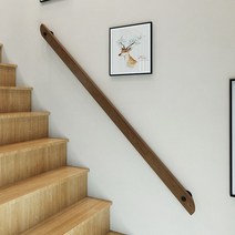 벽부형 손스침 원목 계단 핸드레일 카페 유치원 장애우 노인용 안전 보조손잡이 복층 난간, 200cm 고정대2개