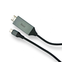레알 USB3.1 TYPE-C to HDMI 4K 60Hz 케이블 2M RL003, 메탈 RL003
