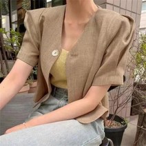 TANC여름 여성 여름자켓 반팔 자켓 정장점퍼 린넨 가디건 슬림핏