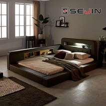 세진침대 제우스 LED 저상형침대 (프레임만), 모카그레이