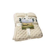 Aran Crafts Shamrock 소파 100% 메리노 울 담요 127cm x 152.4cm(50 60인치) (SHAM-THR-NAT)203361