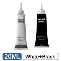 가죽쇼파수리 가죽리폼 소파수리 고급 가죽 수리 젤 20ml 구멍 연소 표면 소파 카시트 보완 리퍼브 크림, 14 White and Black