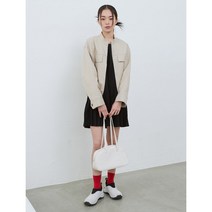 밑단 플리츠 미니 원피스 블랙 (323271AY35)