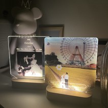 LED 주문제작 사진 드로잉 아크릴 무드등[집들이 기념일 커플 친구 선물], 무드등(전체형) + 어댑터