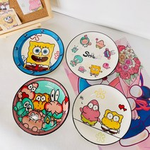 CUTE QUEEN 컬러 도자기 식기, 스폰지 밥 시리즈 3 판 (패턴을 주목할 수 있습니다)