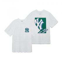 MLB 엠엘비 모노티브 오버핏 반팔 티셔츠 NY White 3ATSM3033 50WHS