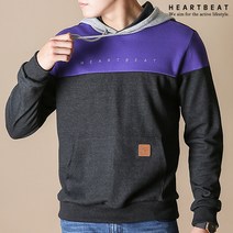 하트비트 페오른 후드티 절개 베이직핏 배색 긴팔 티셔츠 커플룩 단체복 빅사이즈 단체티 커플티 남자 여자 남여공용