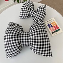 차량용쿠션세트 차량용 목쿠션 허리쿠션 1+1 여성용 차량 용품 리본쿠션세트, 레드 1+1