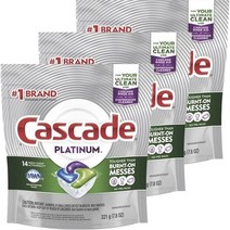 Cascade 플래티넘 액션팩 프레시 식기세척기용 세제, 3개