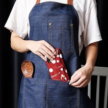 데님앞치마 카페 공방 꽃집 미술용 앞치마, 블루데님