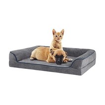 대형견을 위한 시실레인 애견 침대 세탁 가능한 분리형 커버가 있는 정형외과 소파 침대 논스키드 바텀 편안한 수면을 7인치 두께의 두경부 지지견, Medium(27.5