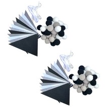 리빙준 파티 가랜드 + 코튼볼, 가랜드 2개+코튼볼 2개, 시크블랙