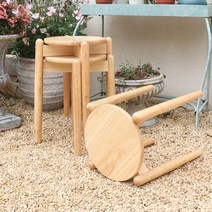 느릅나무 레트로 빈티지 우드 고재 스툴 원형 낮은의자 현관 신발 의자 원목, A