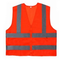 도로 신호수 안전조끼 오렌지 회색띠 XL 4개 공사 작업복 폐기물 산업체 현장 야간
