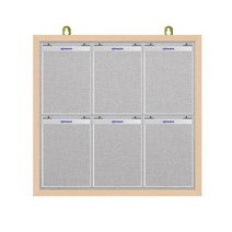 제이에스칠판 아크릴 덮게(뚜껑) A4 게시판 2열6구 840x770mm, 회색, 메이플