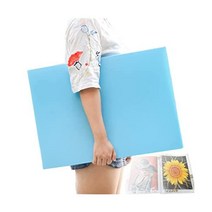 MOTEERLLUA230페이지 다이아몬드 페인팅 보관서 30포켓 슬리브 프로텍터가 있는 아트 키트 보관용기 아트워크용 17x23인치 포트폴리오 폴더(블랙), 파랑색