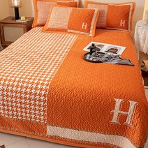 고급스러운 사계절용 스프레드 침대이블 겸 침대패드 미끄럽방지 퀸사이즈 이불 + 베개커버 2개