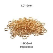 50-200 개/묶음 3-10mm 스테인레스 스틸 골드 오픈 점프 링 스플릿 커넥터 쥬얼리 제작 액세서리 재료 용품, 18K Gold 10mm