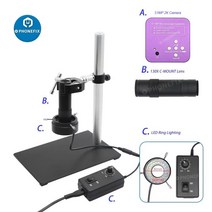 광학현미경 초정밀 산업용 디지털 현미경 카메라 세트 범용 USB 360 ° 회전 가능한 관절 매직 암 130X, 05 51MP camera set