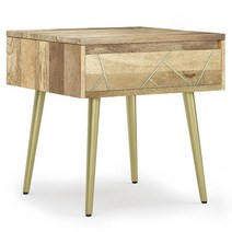 SIMPLIHOME Jager Bedside 테이블 나이트 스탠드 55.9cm(22인치) 내추럴, Bedside Table, 22 inch