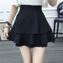 여성 빅사이즈 하이웨이스트 주름 치마바지CXJP