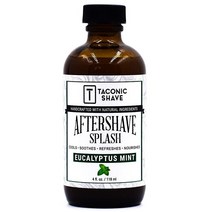 Taconic Shave 천연 애프터쉐이브 스플래시 118.3ml 4온스 유칼립투스 민트 스킨 쿨링 리프레싱 및 모이스처라이징 애프터 쉐이브 리퀴드 포뮬라 성분 포함 장인 미국 제