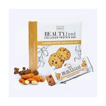 KALUMI BEAUTY FOOD 칼루미 뷰티 푸드 콜라겐 프로틴 바 | 고구마 계피 9개 카운트 박스 8000mg 프리미엄 단백질 12g 글루텐 프리 MCT 브레인 부스트, Almond Butter Chocolate Chip, 9 Bars