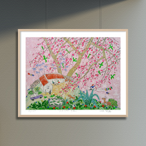제주생활의 중도(150 Editions) 이왈종 판화 (액자추가가능), 그림만주문(액자X)