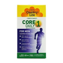 [Country Life] 컨트리 라이프 원스 데일리 코어 데일리 1 멀티비타민 포 맨 60 타블렛 Once Daily Core Daily-1 Multivitamin for Men 60 Tablets 건강한 삶을 위한 남성용 종합비타민
