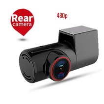 SAMEUO-U2000 자동차 대시캠 4K UHD 2160P카메라 레코더 24 시간 주차, 64G, Rear camera 480P