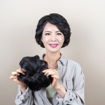 투애니위그 볼륨메이커 중년여성가발 부분가발 탑커버, 자연갈색