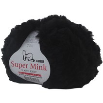 슈퍼밍크 여우털 털실 80g 인조퍼 목도리 뜨개실 토끼털 부드러운 겨울실, 02 블랙