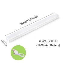USB 충전식 주방 Led 모션 센서 옷장 조명 캐비닛 아래 야간 조명, Cuboid 30cm, Warm White 3000K