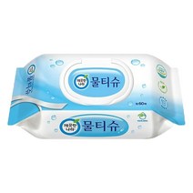 깨끗한나라 페퍼민트 물티슈 캡형, 60매, 8팩