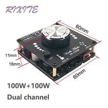 블루투스 미니 앰프 길거리공연 매장용 리시버 통기타 올인원 100w + 100w 5.0 더블 채널 전원 오디오 보드 스테레오 사운드 홈 시어터 aux usb zk-1002m, 없음