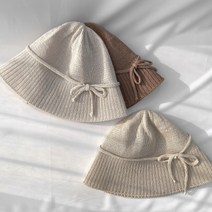 디작소 여성 데일리 라인 리본 버킷 햇 벙거지 모자
