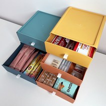 스퀘어상점 파스텔 미니 수납 서랍장 멀티박스 책상 정리함, 오렌지
