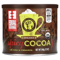 이퀄 엑스체인지 Equal Exchange 오가닉 고추와 시나몬이 함유된 스파이시 코코아 340g(12oz), 1개