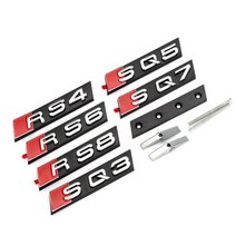 자동차 스타일링 그릴 로고 배지 전면 아우디 Sq3 Sq4 Sq5 Sq7 Sq8 S3 S6 S7 S8 Rs5 Rs6 Rs7 Rs8 자동 수정 액세서리, Silver, RS3, 1개