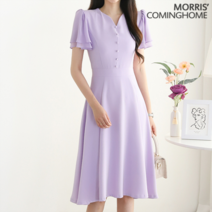 [모리스커밍홈] [한정수량/패플단독][55-77]러블리 이중 날개소매 원피스_M2206OP