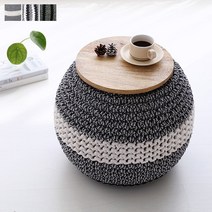 마켓비 WISCON 원목상판푸프 지브라패턴, 1TYPE