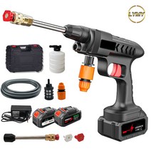 LYMY 독일 충전 고압 무선 세차기 셋트 휴대용 LY-763, 1세트(2개 배터리+저장함)