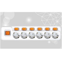 접지 개별형 멀티코드 6구 5M 멀티탭(220V 16A), 단품, 단품