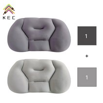 KEC 마약베개 인체공학적인 디자인 가장 편안하게 받쳐 베개 1+1, 옅은 그레이 단품