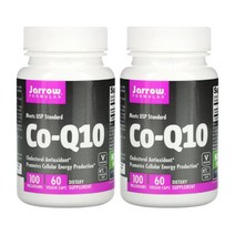 1+1 자로우 포뮬러스 Jarrow Formulas CoQ10 코큐텐 유비퀴논 코엔자임 큐텐 100mg 베지 캡슐 60정