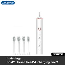 건강치아 USB 고속 충전 스마트 소닉 전동 칫솔 J272 IPX7 방수 성인용 18 기어 울트라, [06] J272WHITE4H