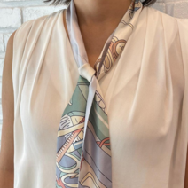 [자체제작] 아리 Art Room 실크 롱트윌리 스카프 (바이올렛)