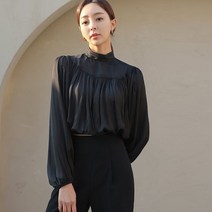 BLO009 벌룬소매 크롭 밴딩 블라우스